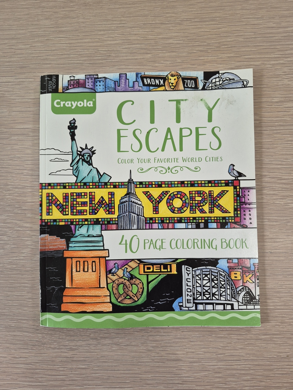Crayola City Escapes New York Coloring Book - Green Cover